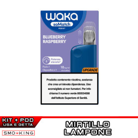 WAKA SoMatch Mini Rechargeable Kit 440mAh (BLUE) + BLUEBERRY RASPBERRY Pod WAKA SoMatch Mini Rechargeable Kit 440mAh (BLUE) + BLUEBERRY RASPBERRY Pod