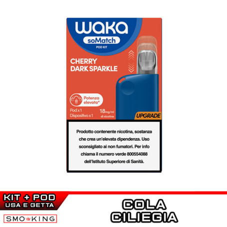 WAKA SoMatch Mini Kit Ricaricabile 440mAh (BLUE) + Pod CHERRY DARK SPARKLE Cola Ciliegia