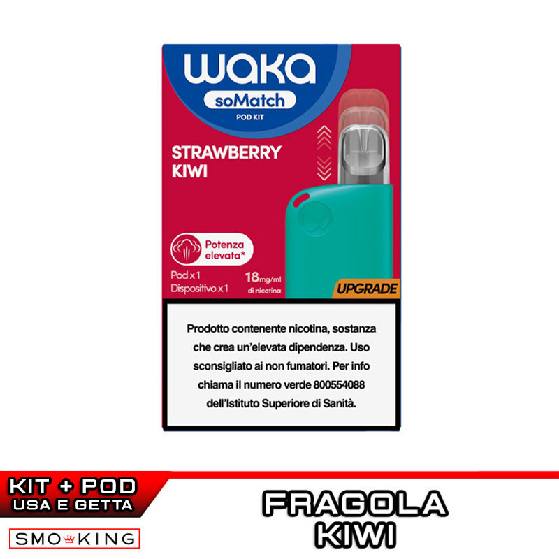 WAKA SoMatch Mini Rechargeable Kit 440mAh (AQUA) + Pod STRAWBERRY KIWI