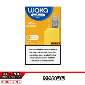 WAKA SoMatch Mini Rechargeable Kit 440mAh (YELLOW) + TRIPLE MANGO Pod WAKA SoMatch Mini Rechargeable Kit 440mAh (YELLOW) + TRIPLE MANGO Pod