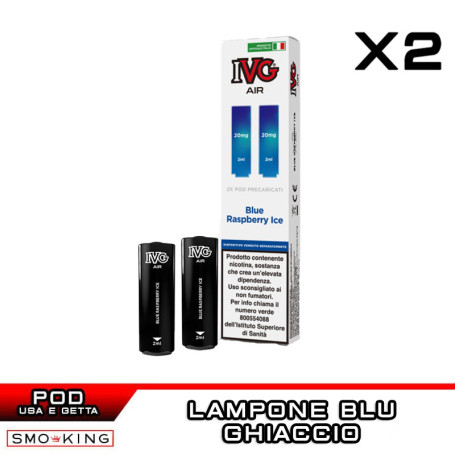 BLUE RASPBERRY ICE IVG Air Pod Precaricata 2 Pezzi Lampone Blu Ice