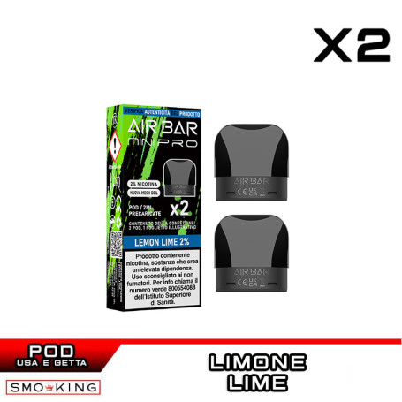 LEMON LIME AIR BAR MINI PRO Prefilled Pod AIRBAR 2 Pieces