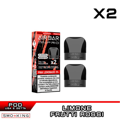 PINK LEMONADE AIR BAR MINI PRO Prefilled Pod AIRBAR 2 Pieces