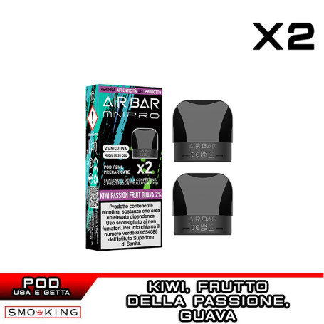 KIWI PASSION FRUIT GUAVA AIR BAR MINI PRO Prefilled Pod AIRBAR 2 Pieces