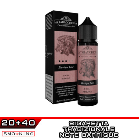 E-CIG RISERVA Extra Dry 4Pod BARRIQUE LINE Aroma Shot 20 ml La Tabaccheria Tabacco Sigaretta Note Barrique