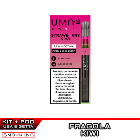 UMA SWAP Kit Pod Mod 1000 Puff UMA.mi + Prefilled Pod STRAWBERRY KIWI