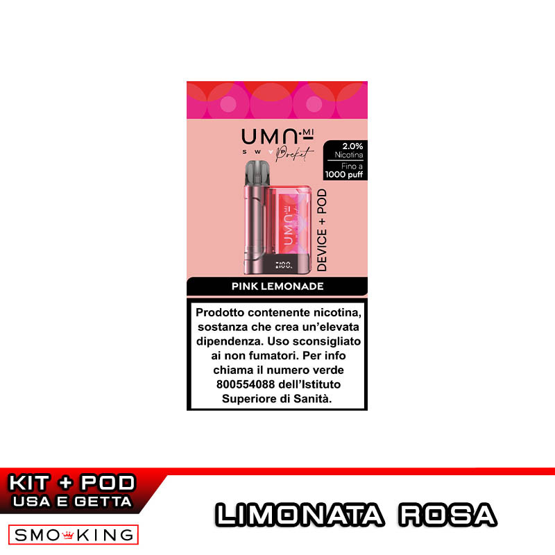 UMA SWAP POCKET PINK Kit 500mAh + Pod PINK LEMONADE UMA.mi