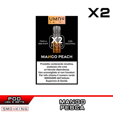 Mango Peach UMA SWAP Pod Precaricate UMA.mi 2ml - 2 pezzi - Pesca Mango