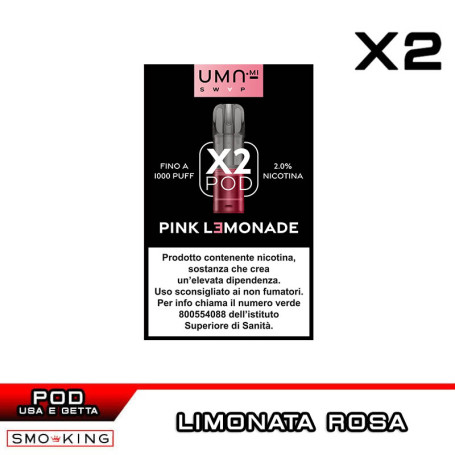 Pink Lemonade UMA SWAP Pod Precaricate UMA.mi 2ml - 2 pezzi - Limonata Frutti Rossi