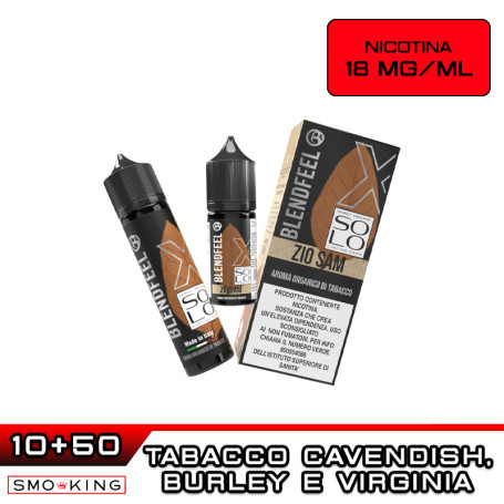 ZIO SAM SOLO X60 Liquido Shot 10ml (10+50) BLENDFEEL Tabacco Virginia Burley Cavendish