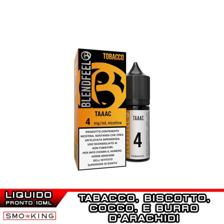 TAAAC 10ml Liquido Pronto Nicotina BLENDFEEL Tabacco Biscotto Cocco Burro d'Arachidi