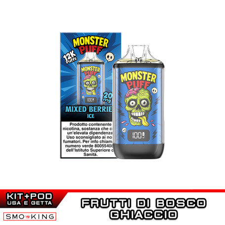 MONSTER PUFF 1000mAh Rechargeable Battery Kit + Pod MIXED BERRIES ICE