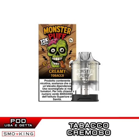 CREAMY TOBACCO Pod Usa e Getta MONSTER PUFF 1 Pezzo Tabacco Cremoso