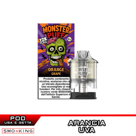 ORANGE GRAPE Pod Usa e Getta MONSTER PUFF 1 Pezzo Arancia Uva