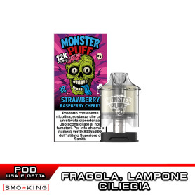 STRAWBERRY RASPBERRY CHERRY Disposable Pod MONSTER PUFF 1 Piece