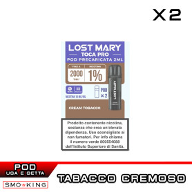 CREAM TOBACCO Lost Mary TOCA POD PRO Usa e Getta Elfbar 2 Pezzi