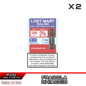 STRAWBERRY ICE Lost Mary TOCA POD PRO Usa e Getta Elfbar 2 Pezzi Fragola Ice