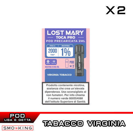 VIRGINIA TOBACCO Lost Mary TOCA POD PRO Usa e Getta Elfbar 2 Pezzi Frutta Tropicale