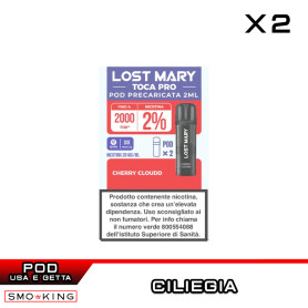 CHERRY CLOUD Lost Mary TOCA POD PRO Usa e Getta Elfbar 2 Pezzi