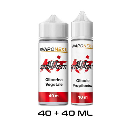 KIT ROSSO 80 ml - Base Scomposta 50/50 SVAPONEXT (40ml+40ml)