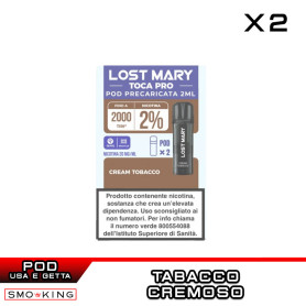 CREAM TOBACCO Lost Mary TOCA POD PRO Usa e Getta Elfbar 2 Pezzi Tabacco Cremoso