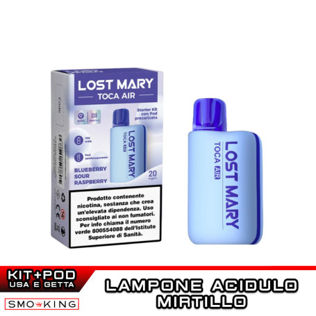 Lost Mary TOCA AIR PRO Rechargeable Battery Kit 750mAh + Pod BLUEBERRY SOUR RASPBERRY Elfbar