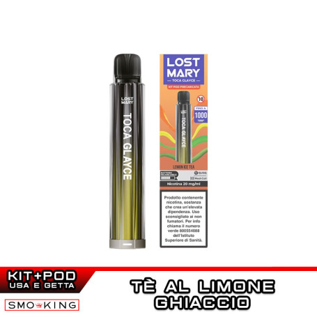 Lost Mary GLAYCE Kit Batteria Ricaricabile 500mAh YELLOW + Pod LEMON ICE TEA Elfbar