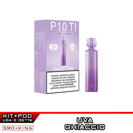 PURA P10 Kit Batteria Ricaricabile 600mAh + POD Grape PURA