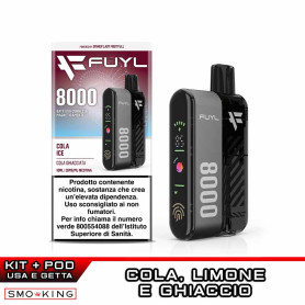 FUYL 8000 Rechargeable Battery Kit 650mAh + Pod COLA ICE Dinner Lady (8000 Puffs)