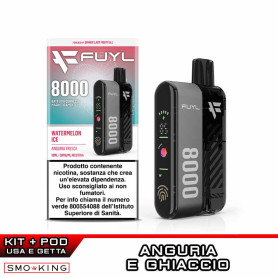 FUYL 8000 Rechargeable Battery Kit 650mAh + Pod WATERMELON ICE Dinner Lady (8000 Puff)