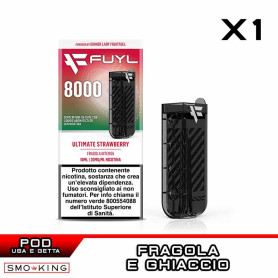ULTIMATE STRAWBERRY Fuyl 8000 Disposable Pod 10ml Dinner Lady 1 Piece