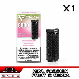 KIWI PASSION GUAVA Fuyl 8000 Disposable Pod 10ml Dinner Lady 1 Piece