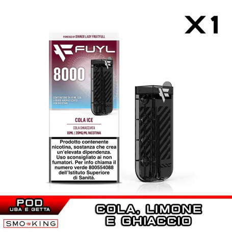 COLA ICE Fuyl 8000 Disposable Pod 10ml Dinner Lady 1 Piece