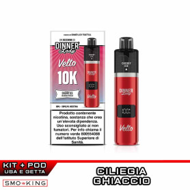VELTO 10K Rechargeable Battery Kit 850mAh + Pod CHERRY ICE Dinner Lady (10000 Puff)
