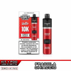 VELTO 10K Kit Batteria Ricaricabile 850mAh + Pod STRAWBERRY ICE Dinner Lady (10000 Puff)