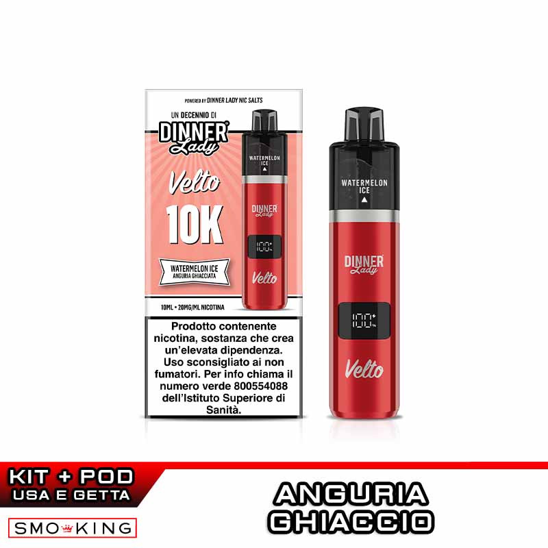 VELTO 10K Starter Kit 850mAh + Pod WATERMELON ICE Dinner Lady