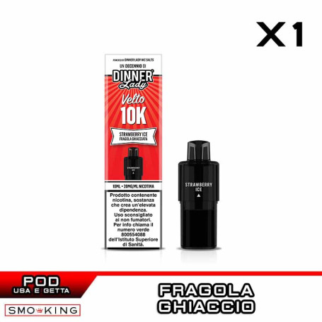 STRAWBERRY ICE Velto K10 Pod Usa e Getta 10ml Dinner Lady 1 Pezzo Mango Ice