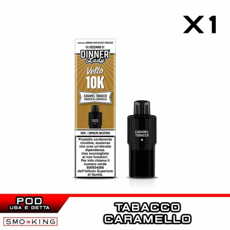 CARAMEL TOBACCO Velto K10 Disposable Pod 10ml Dinner Lady 1 Piece