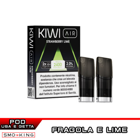 STRAWBERRY LIME Pod Precaricate KIWI AIR 2 Pezzi Fragola Lime