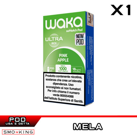 PINK APPLE WAKA SoMatch Ultra POD Usa e Getta 2ml RELX 1 Pezzo Mela