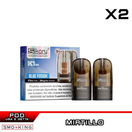 BLUE FUSION SIKARY K1 Pod Usa e Getta 2ml - 2 Pezzi Mirtillo