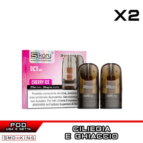 CHERRY ICE SIKARY K1 Pod Usa e Getta 2ml - 2 Pezzi Ciliegia Ice