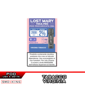 VIRGINIA TOBACCO Lost Mary TOCA POD PRO Usa e Getta Elfbar 2 Pezzi