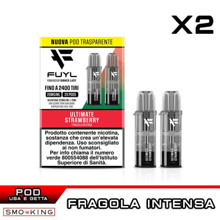 ULTIMATE STRAWBERRY Fuyl 1200 Disposable Pod DINNER LADY 2 Pieces