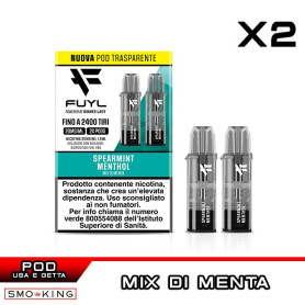 SPEARMINT MENTHOL Fuyl 1200 Disposable Pod DINNER LADY 2 Pieces