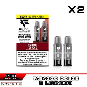 SMOOTH TOBACCO Fuyl 1200 Pod Usa e Getta DINNER LADY 2 Pezzi Tabacco