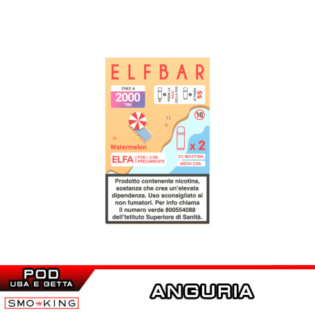 ELFA Watermelon SUMMER EDITION 2026 Pod Usa e Getta Elfbar 2 Pezzi