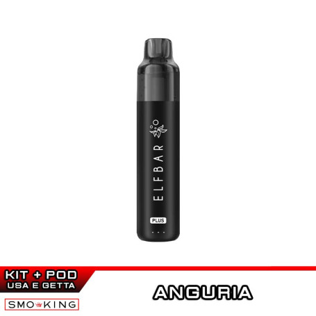 ELFBAR PLUS Kit NERO + Pod Precaricata WATERMELON 12K Puff (2ml+8ml) ELFBAR Anguria