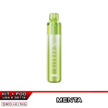 ELFBAR PLUS Kit VERDE + Pod Precaricata SPEARMINT 12K Puff (2ml+8ml) ELFBAR Menta