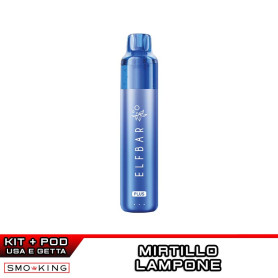 ELFBAR PLUS Kit BLUE + Prefilled Pod BLUEBERRY SOUR RASPBERRY 12K Puff (2ml+8ml) ELFBAR